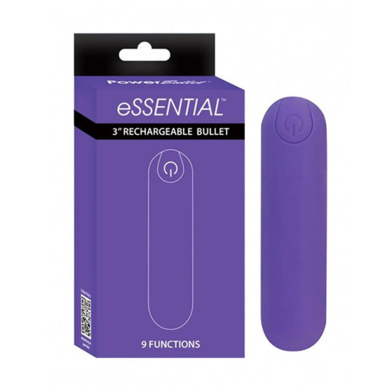 Full view of Rechargeable Powerbullet | Swan - Purple with packaging 
