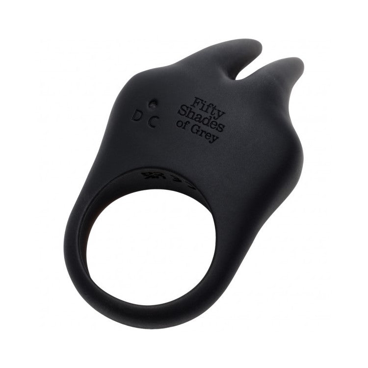 Rear view of Sensation Rechargeable Vibrating Rabbit Cock Ring | Fifty Shades