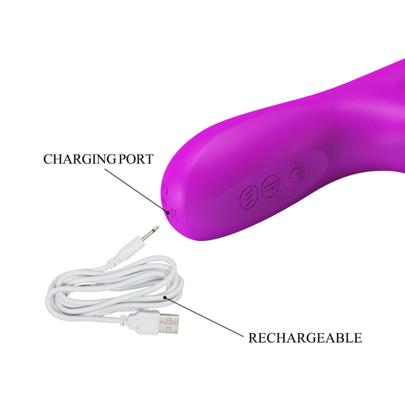 Reese Rotating and Thrusting Rabbit Vibrator | Pretty Love charger