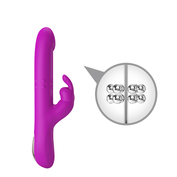Thrusting and rotating motion of the Reese Rotating and Thrusting Rabbit Vibrator | Pretty Love -Purple