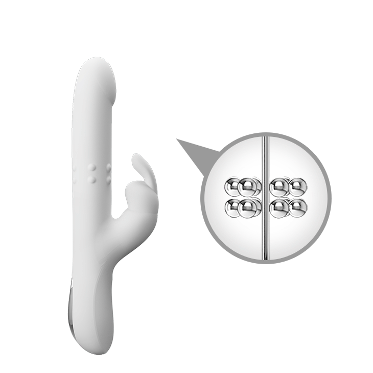 Thrusting and rotating motion of the Reese Rotating and Thrusting Rabbit Vibrator | Pretty Love - White