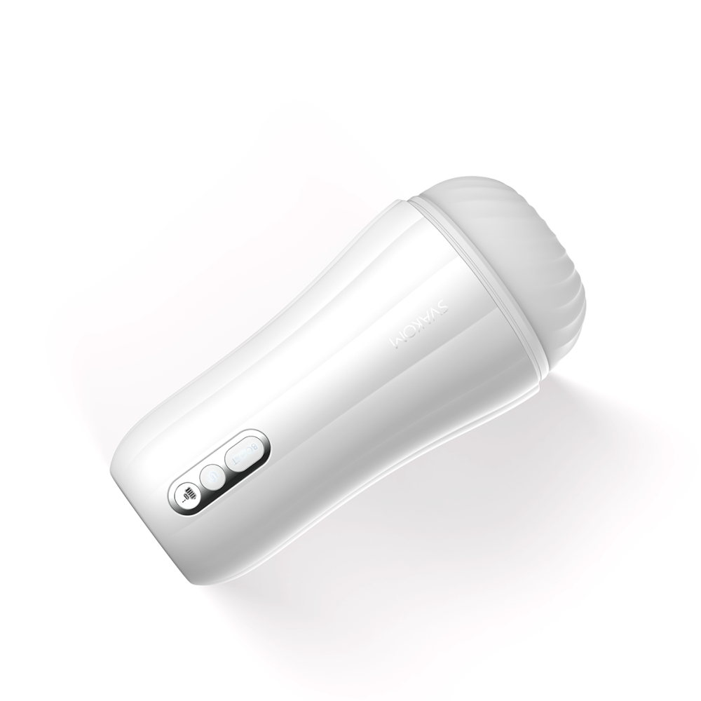 Front view of  Robin Powerful Vibrating Masturbator | Svakom - White 