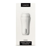 Product packaging of  Robin Powerful Vibrating Masturbator | Svakom - White 