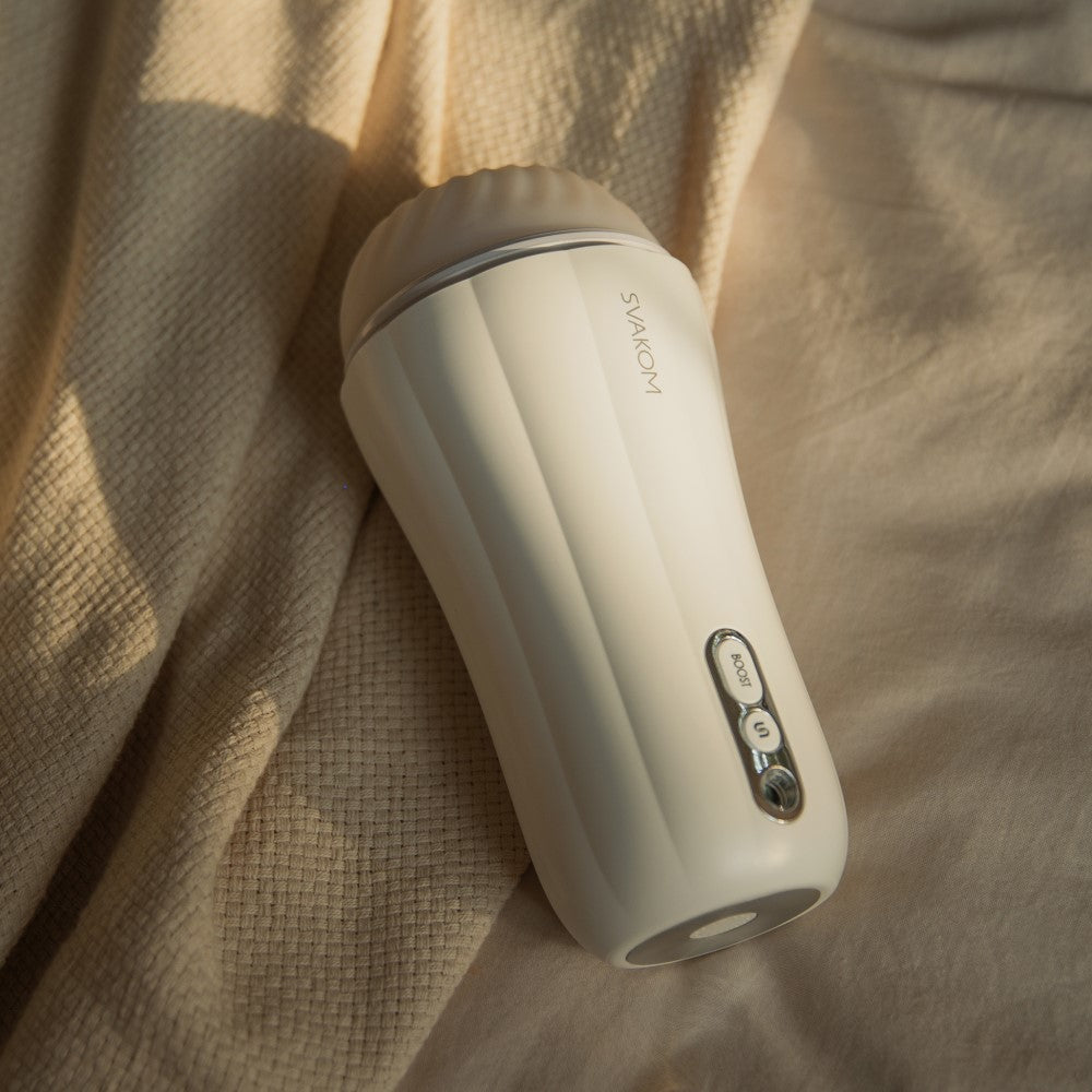 Flat lay view of Robin Powerful Vibrating Masturbator | Svakom