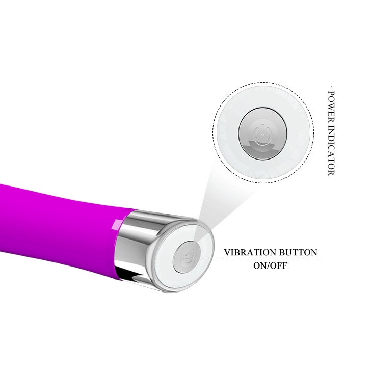 Power button of Sampson Rounded Bullet Vibrator | Pretty Love - Purple 