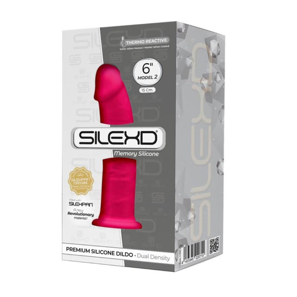 Product packaging of SilexD Memory Silicone 6 Inch Model 2 Dildo | Adrien Lastic - Pink 
