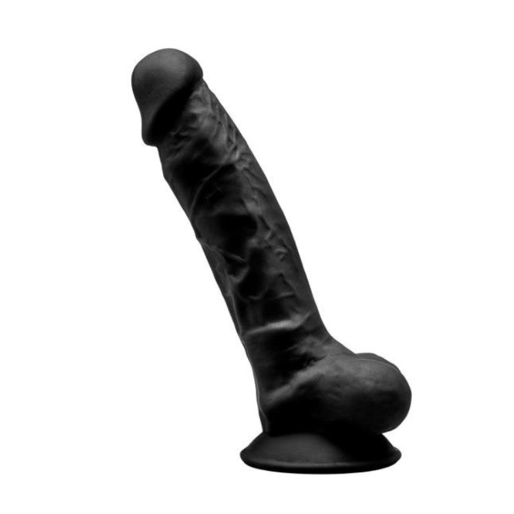 Full view of SilexD Memory Silicone 7-Inch Dildo | Adrien Lastic - Black