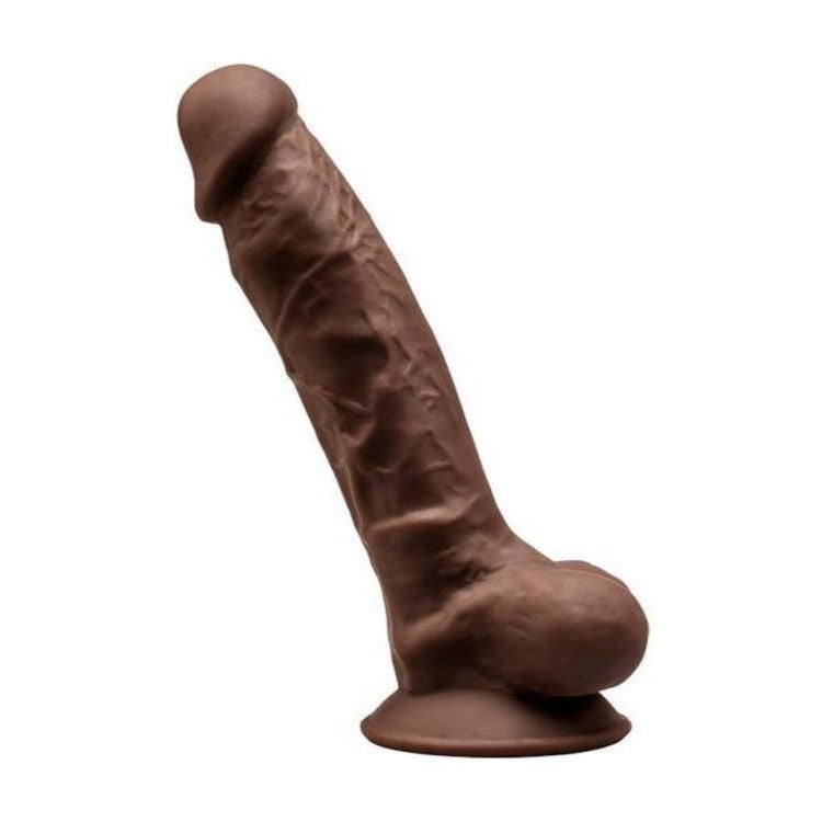 Full view of SilexD Memory Silicone 7-Inch Dildo | Adrien Lastic - Brown