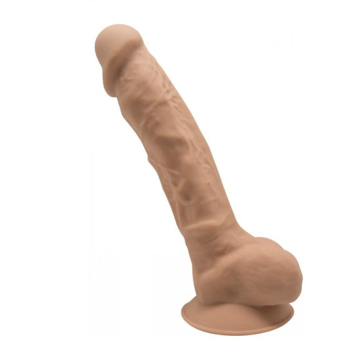 Full view of SilexD Memory Silicone 7-Inch Dildo | Adrien Lastic - Caramel