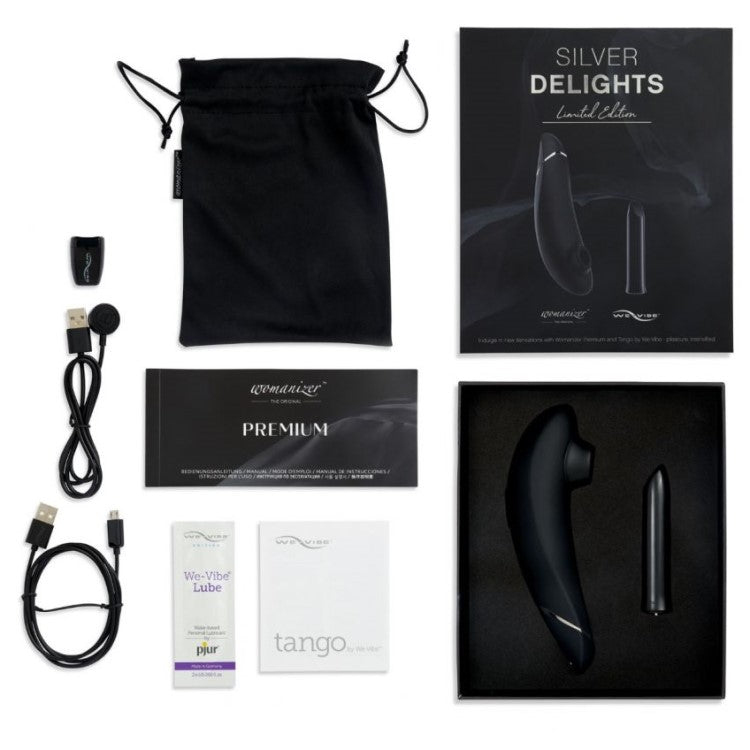 Product packaging inserts of Silver Delights Dual Stimulation Collection | Womanizer 