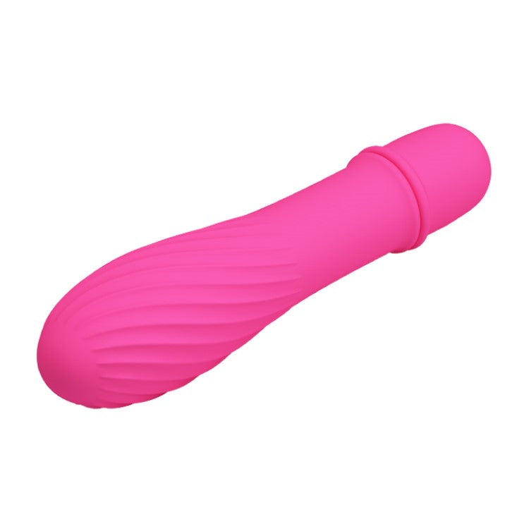 Front view of Solomon Ribbed Bullet Vibrator | Pretty Love - Cerise Pink