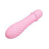 Front view of Solomon Ribbed Bullet Vibrator | Pretty Love - Pink 