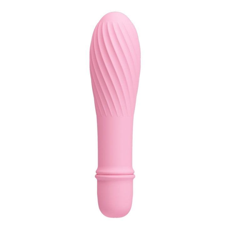 Full view of Solomon Ribbed Bullet Vibrator | Pretty Love - Pink 