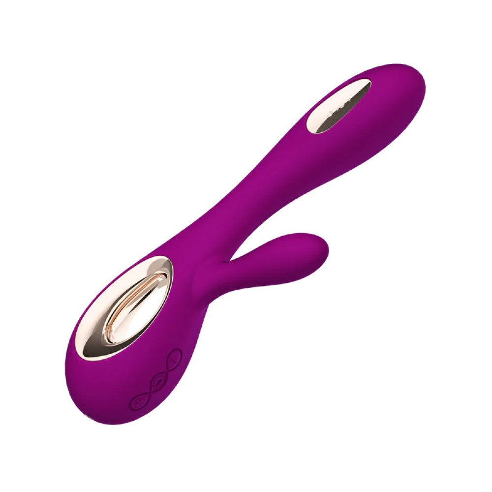Side view of Soraya Wave Luxurious Rabbit Massager | Lelo - Deep Rose