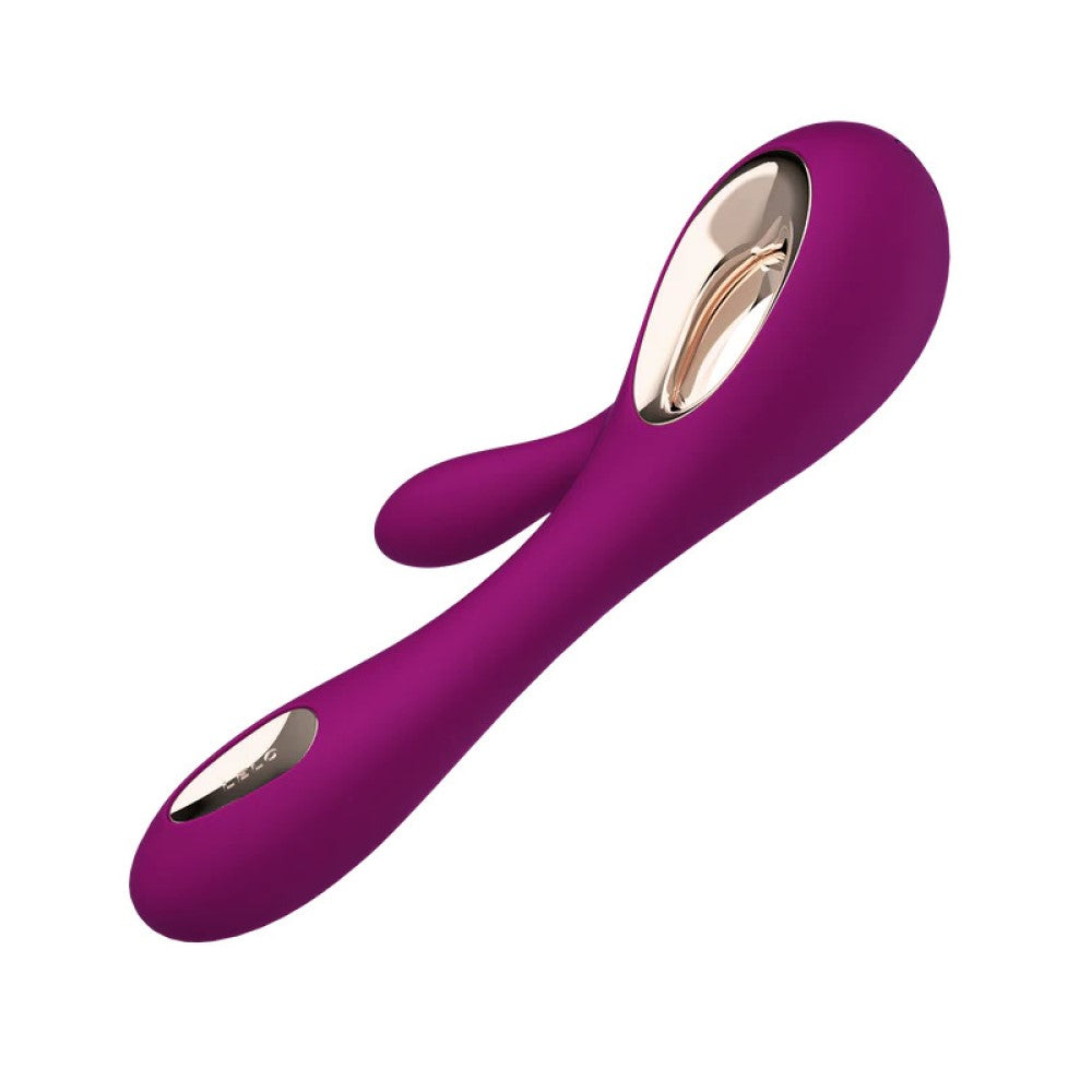 Side view of Soraya Wave Luxurious Rabbit Massager | Lelo - Deep Rose