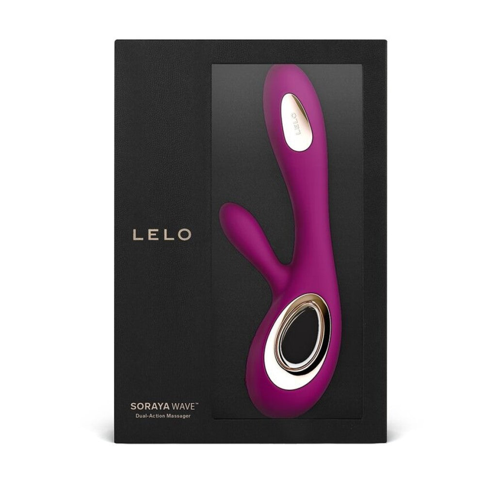 Product packaging of Soraya Wave Luxurious Rabbit Massager | Lelo - Deep Rose
