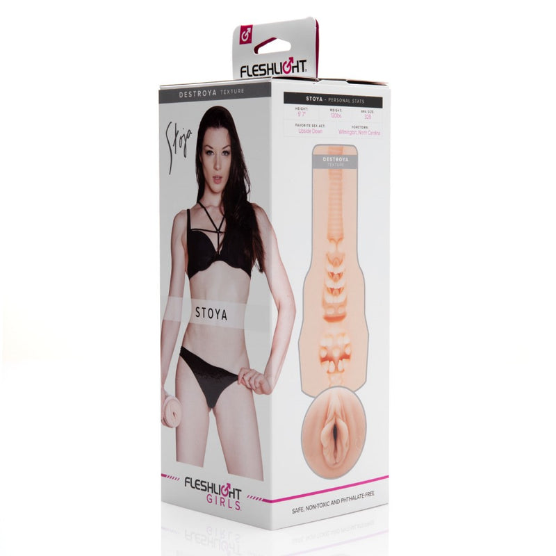 Product packaging of Stoya Destroya Masturbator | Fleshlight Girls 