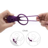 Tammy Double Ring Couples Vibrator | Svakom - Violet made of Stretchable Body-Safe Silicone