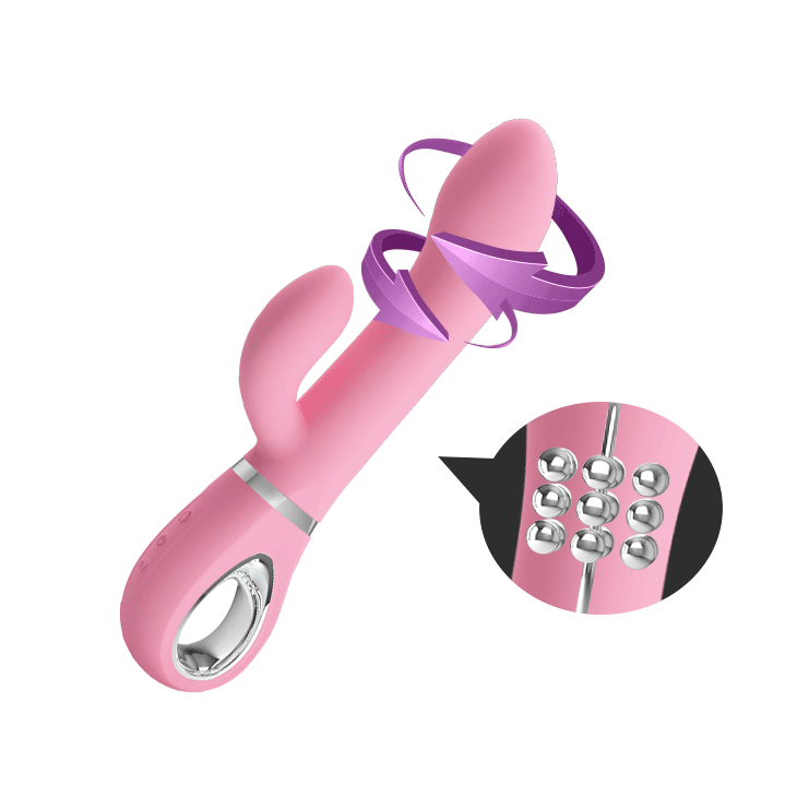Ternence Rotating Rabbit Vibrator | Pretty Love - Pink - Rotating GIF