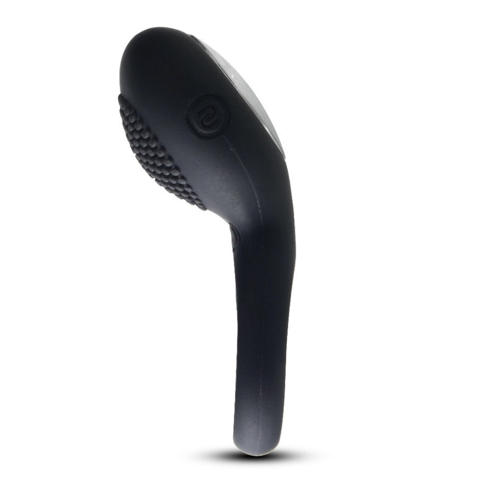 Side view of the Svakom Tyler Couples Rechargeable Vibrating Penis Ring (Black)