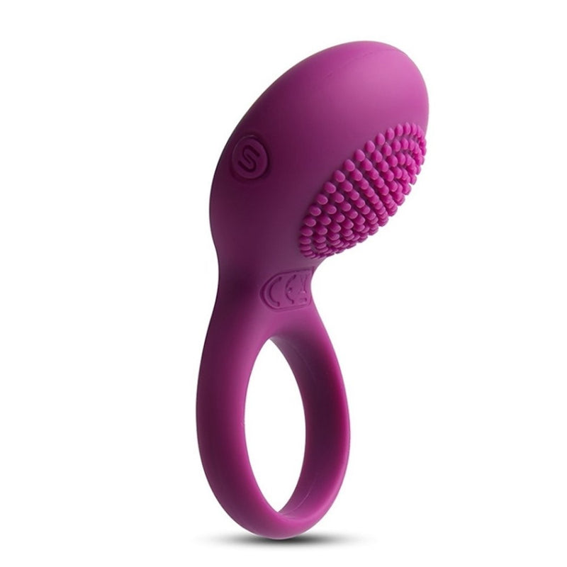 Back view of Tyler Couples Rechargeable Vibrating Penis Ring | Svakom - Violet